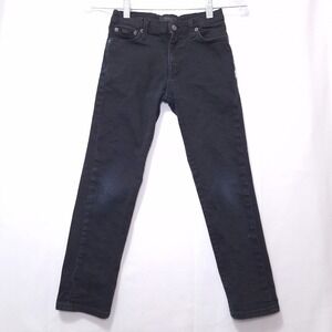Polo Ralph Lauren Hampton Straight Jeans kids Sz 7 Black Adjustable‎ Waist Denim